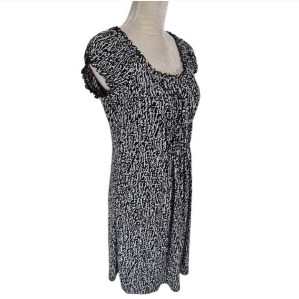 MICHAEL KORS Women Animal Print Black & White Elastic sleeve Dress - size L - Picture 2 of 12